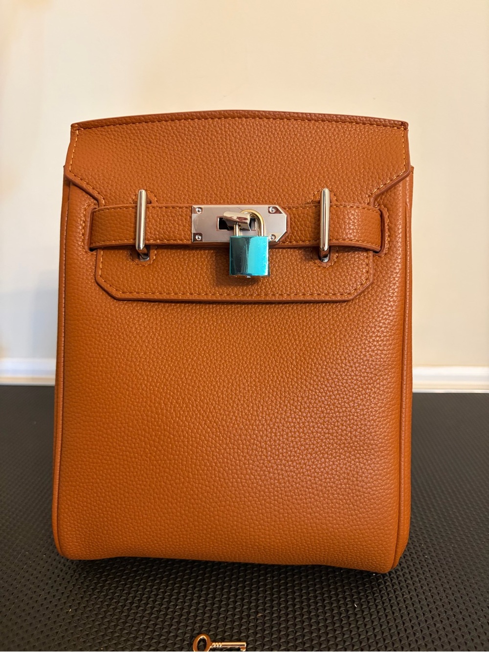 HAC Real Leather Men's/Women’s  Bag in Gold with Silver Hardware